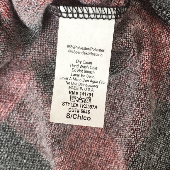 143 Story by Line Up Black/Red Plaid Top small - Picture 5 of 7